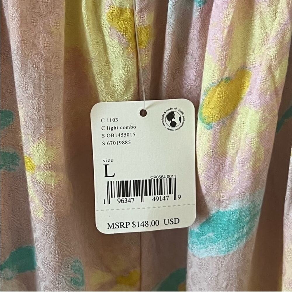Free People Wisteria Floral In Light Combo Maxi Cut Summer Out Dress Size L - Picture 9 of 12